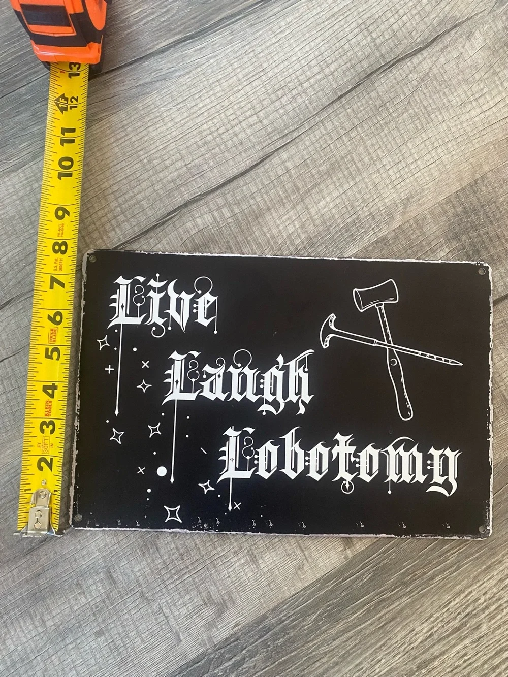 Black & White ‘Live Laugh Lobotomy’ Sign Gothic Alternative